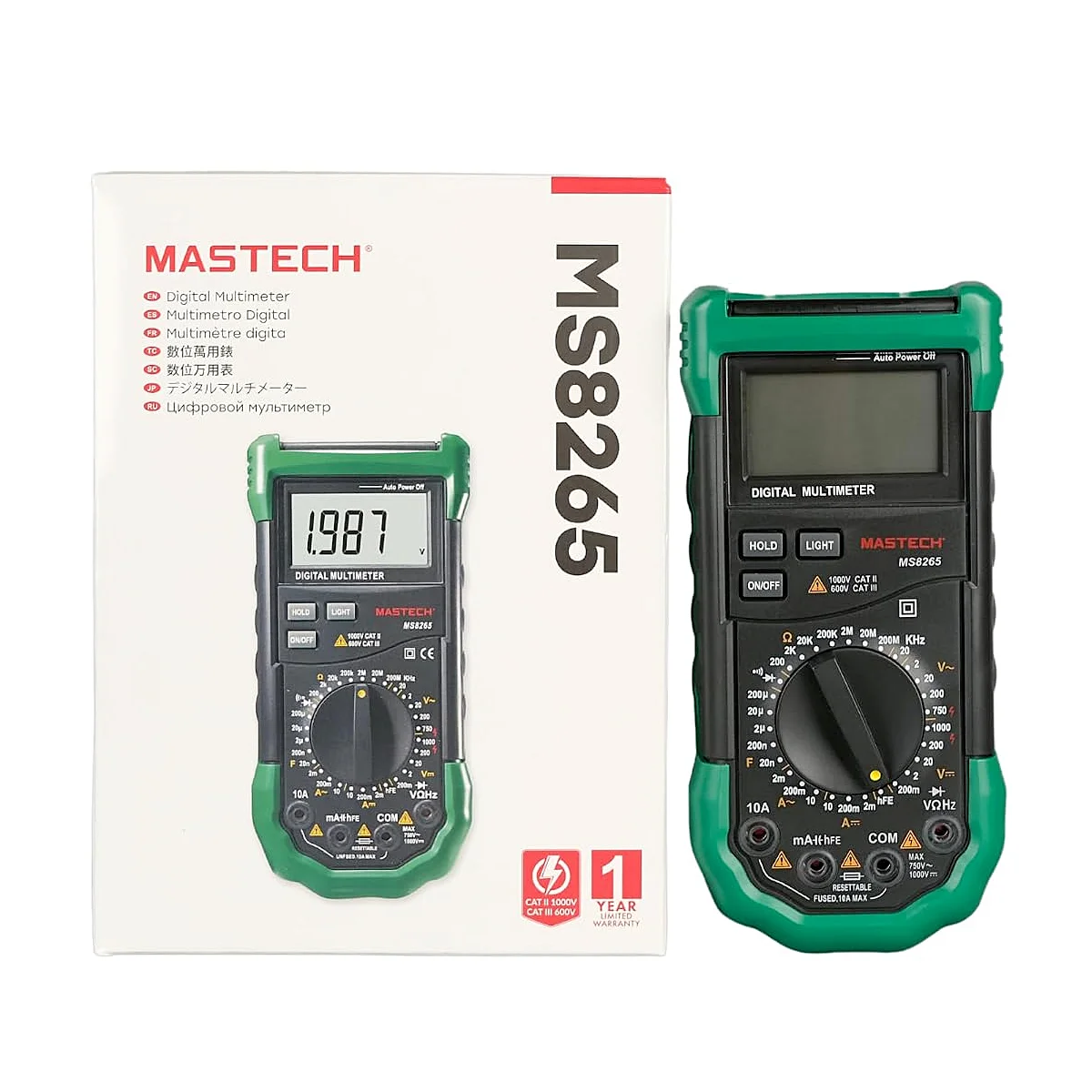 Mastech 20000 Count Digital Multimeter with Auto Power Off, MS8265
