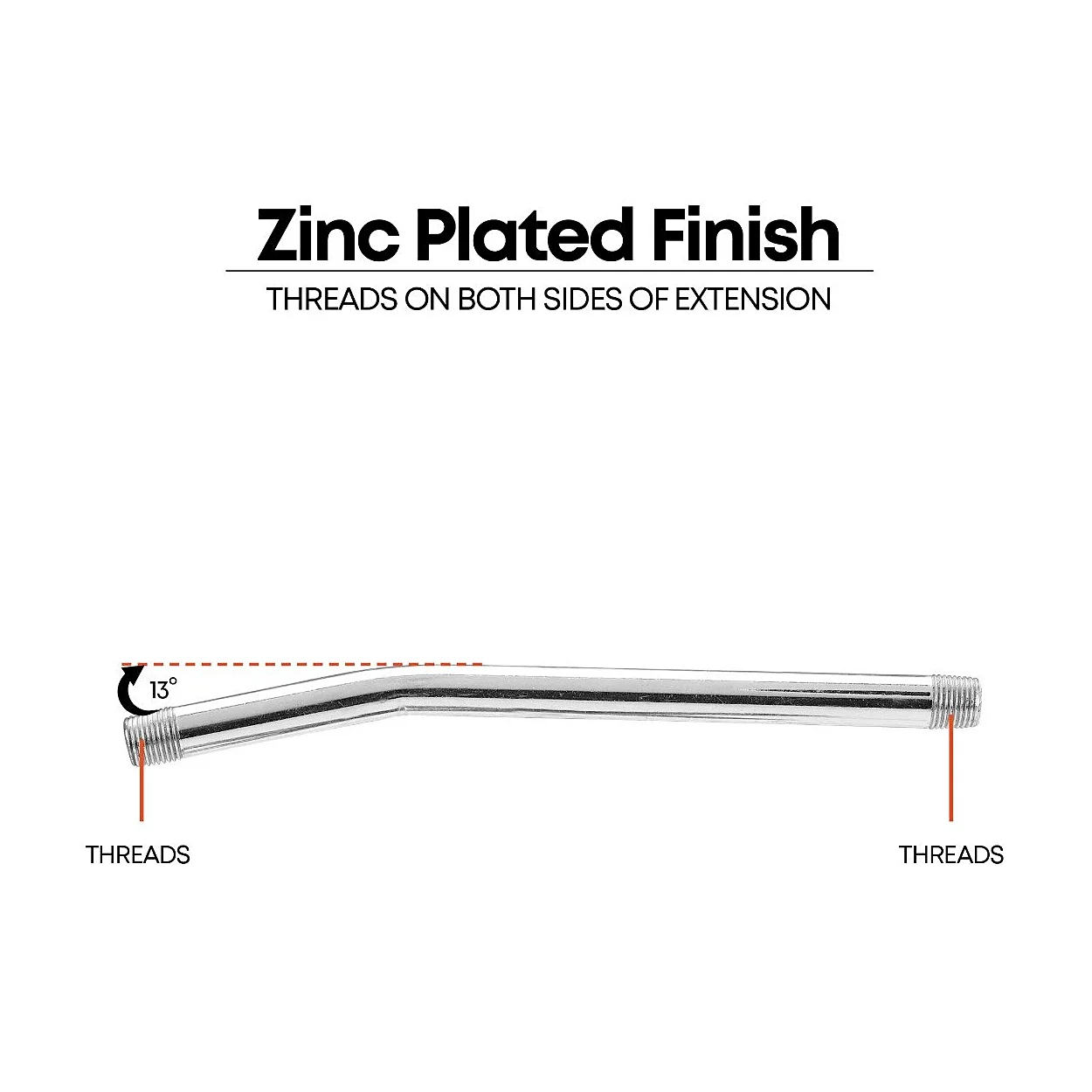 Groz 150 mm / 6 inch Bent Steel Extension for Grease Gun, GBP/6/B