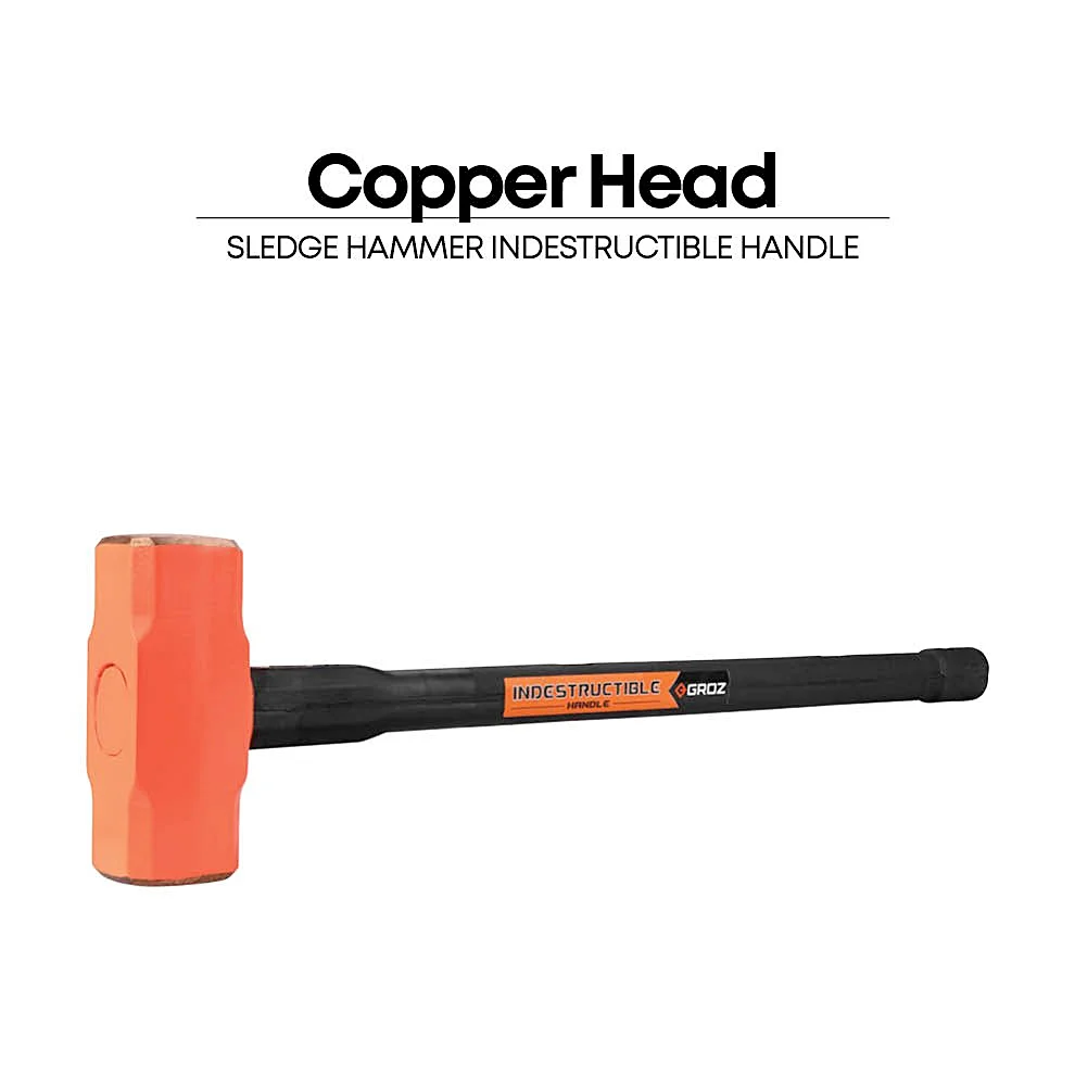 Groz 6300 Gms Copper Head Sledge Hammer With 30 inch Indestructible Handle, SHID/14/30/CU