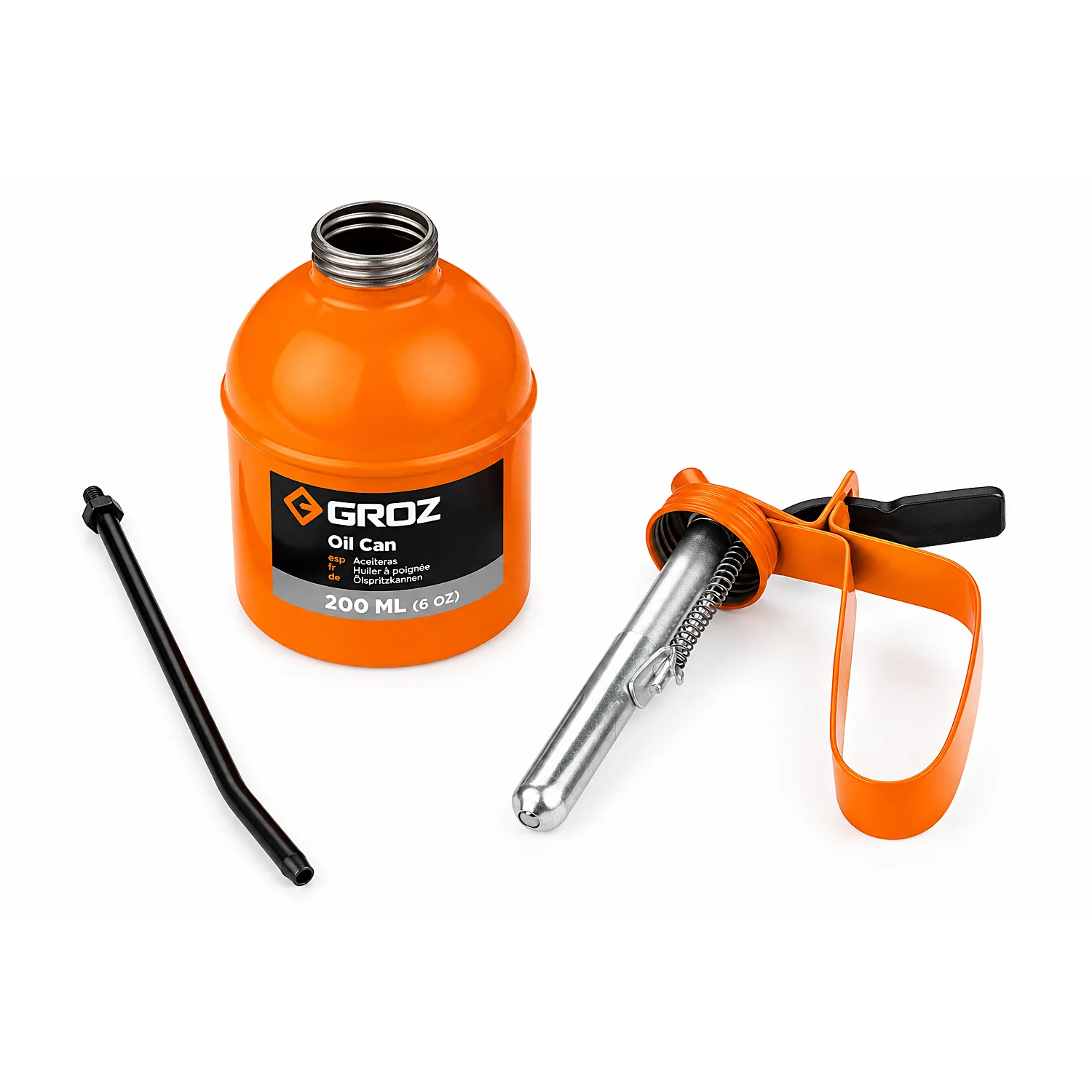 Groz 200 ml Oil Can With Steel Spout (V-Series), V200R