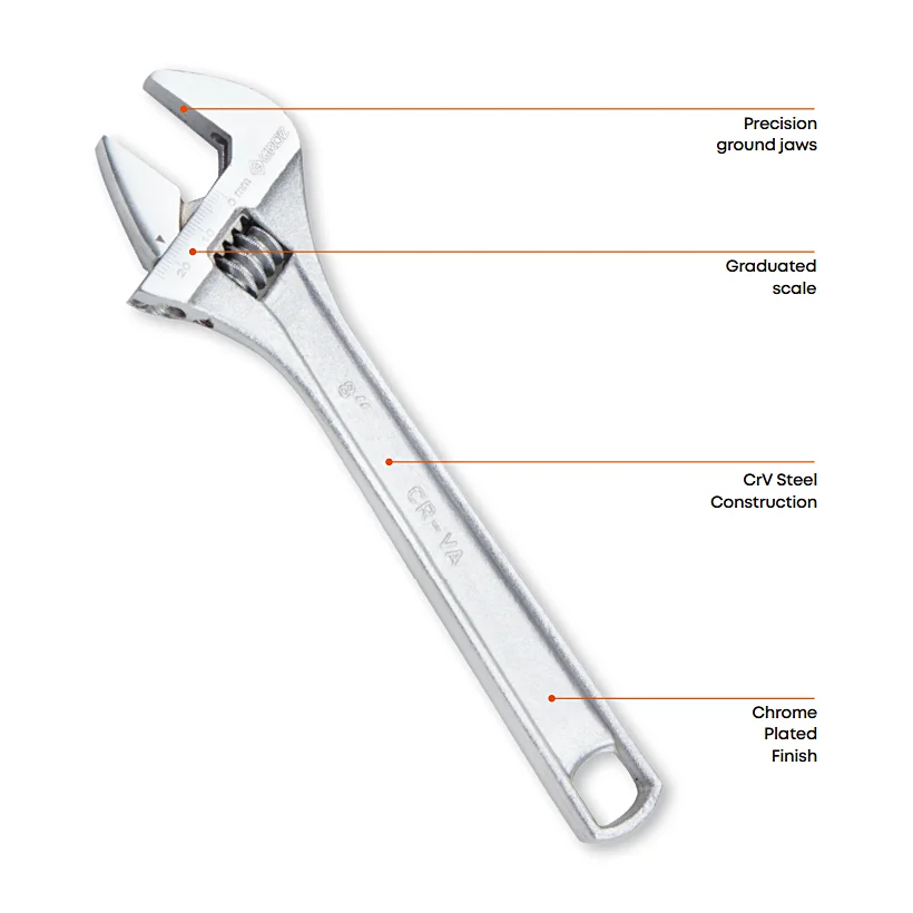 Groz 200 mm / 8 inch Adjustable Wrench, AWR/CV/8