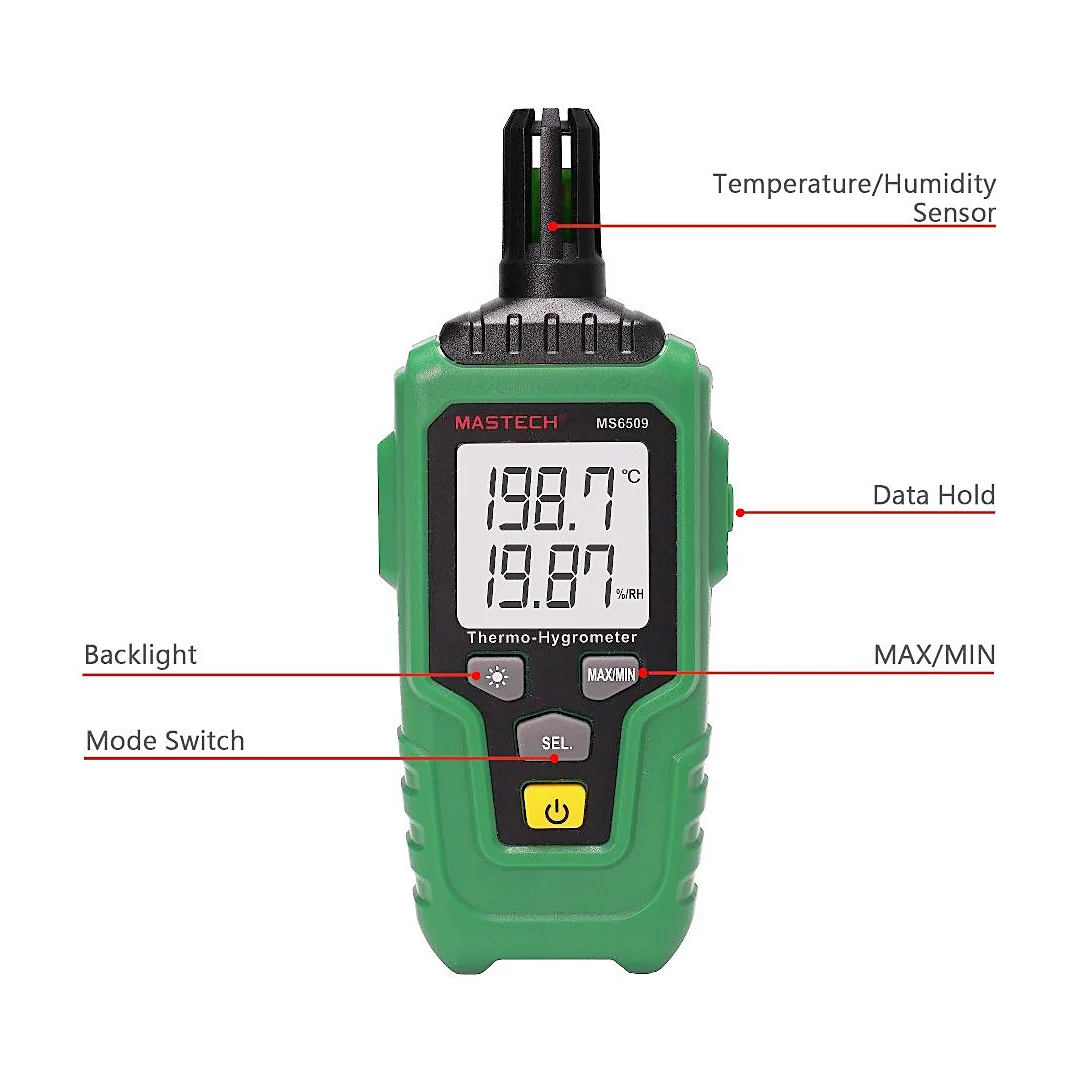 Mastech 0°C to 60°C Digital Thermo-Hygrometer, MS6509
