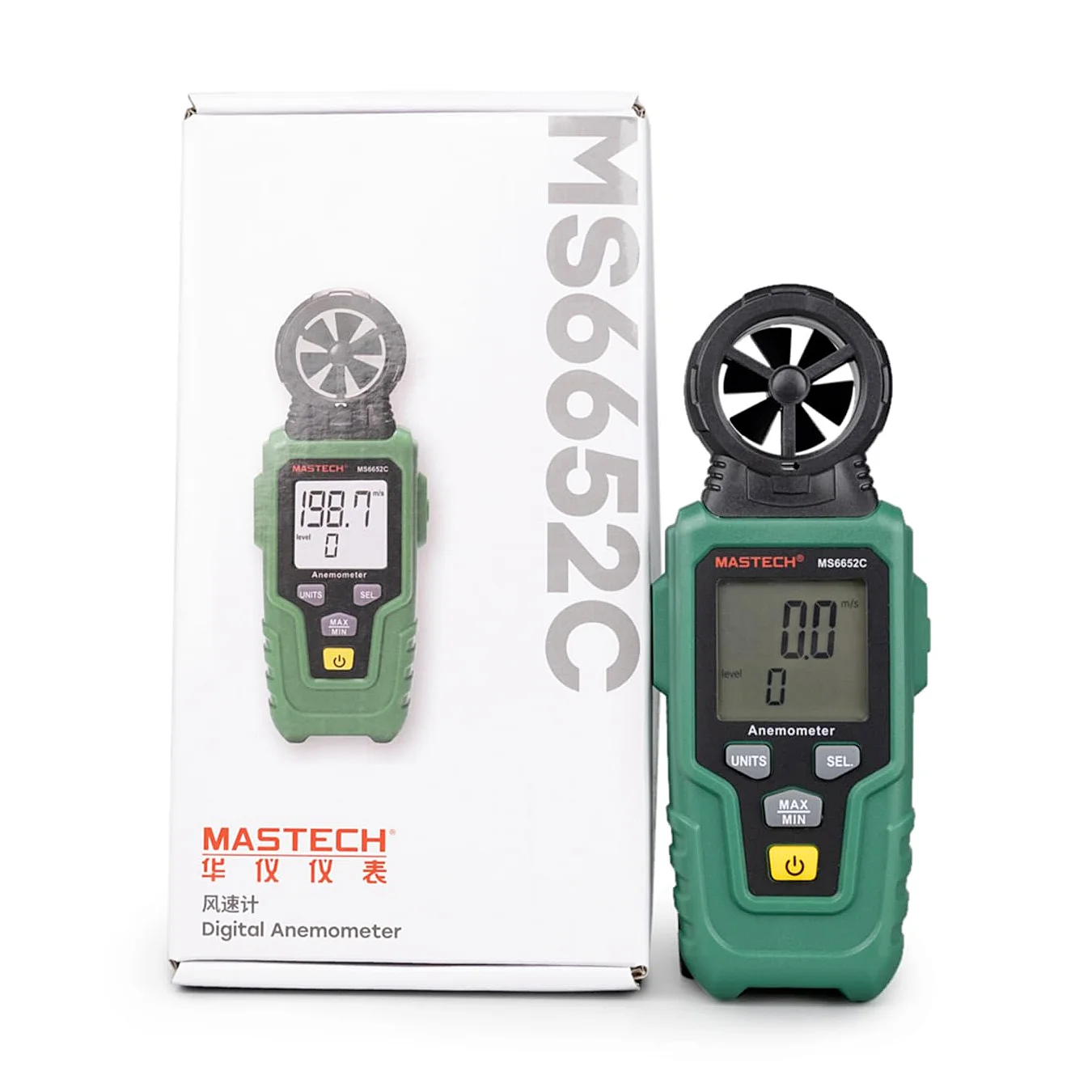 Mastech 0°C ~ 60°C Digital Anemometer, MS6652C